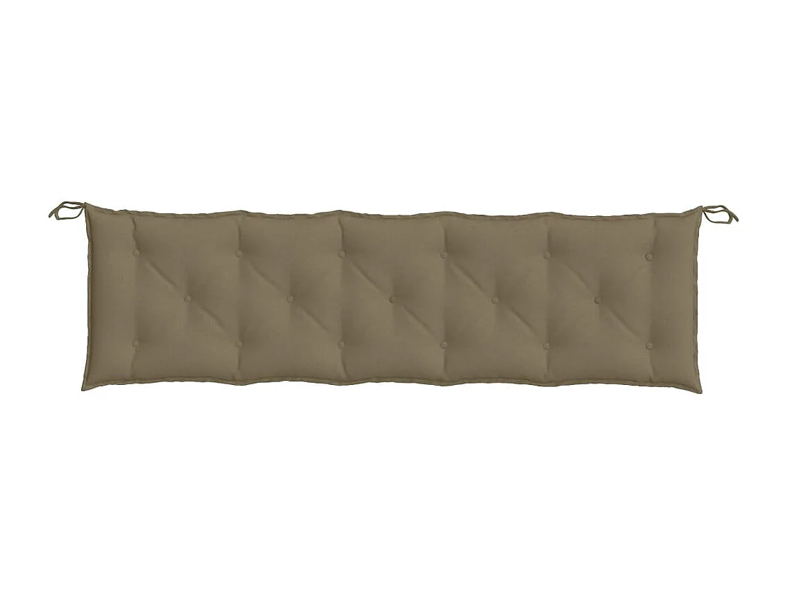 Coussin de banc de jardin taupe mélangé 180x50x7 cm tissu