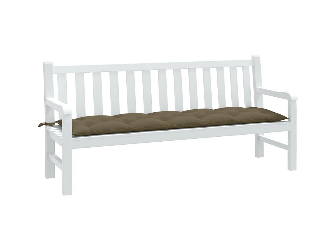 Coussin de banc de jardin taupe mélangé 180x50x7 cm tissu