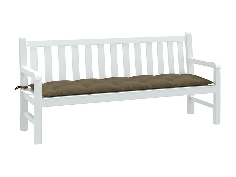 Coussin de banc de jardin taupe mélangé 180x50x7 cm tissu