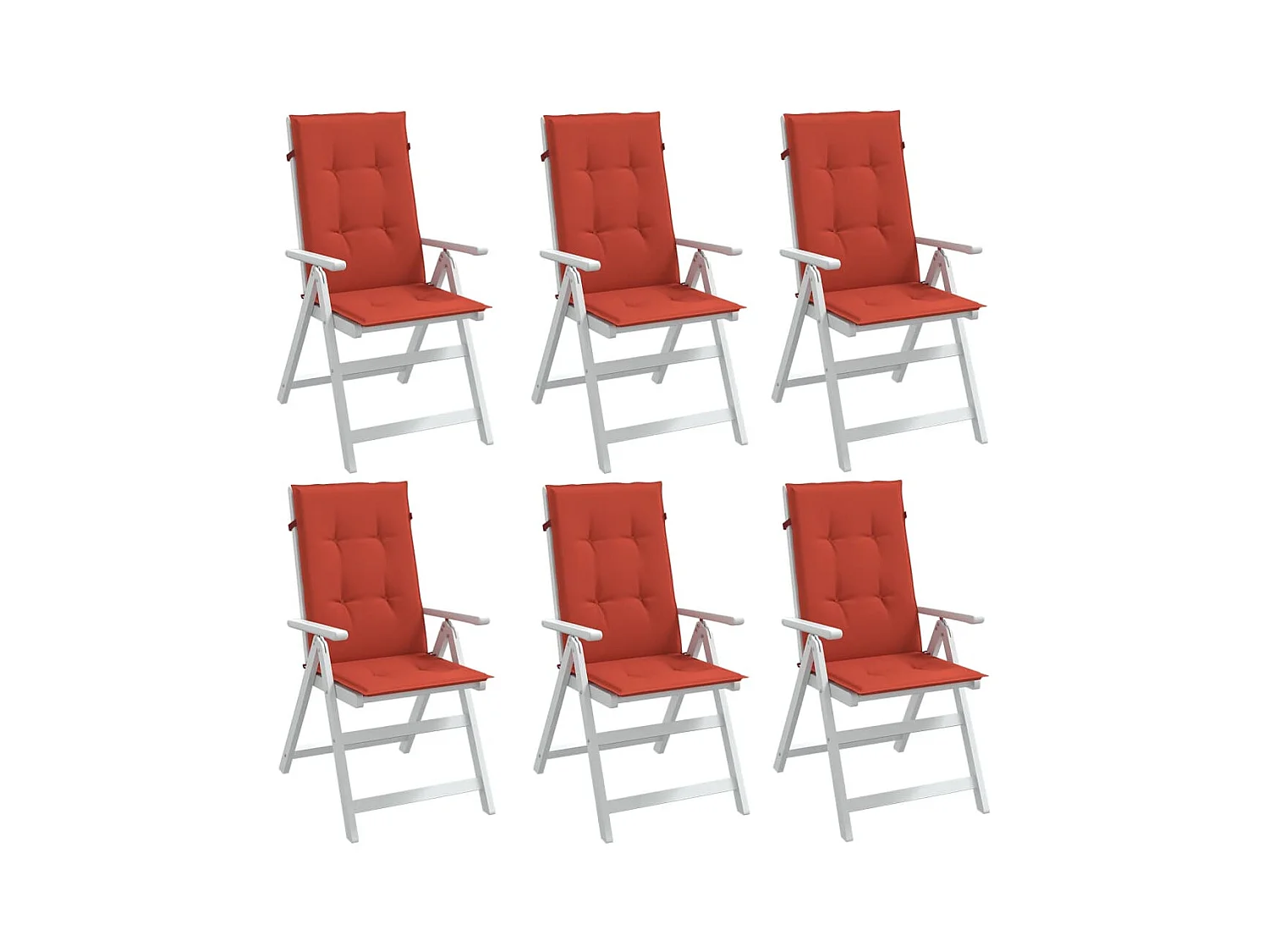 Coussins de chaise à dossier haut lot de 6 rouge mélangé tissu