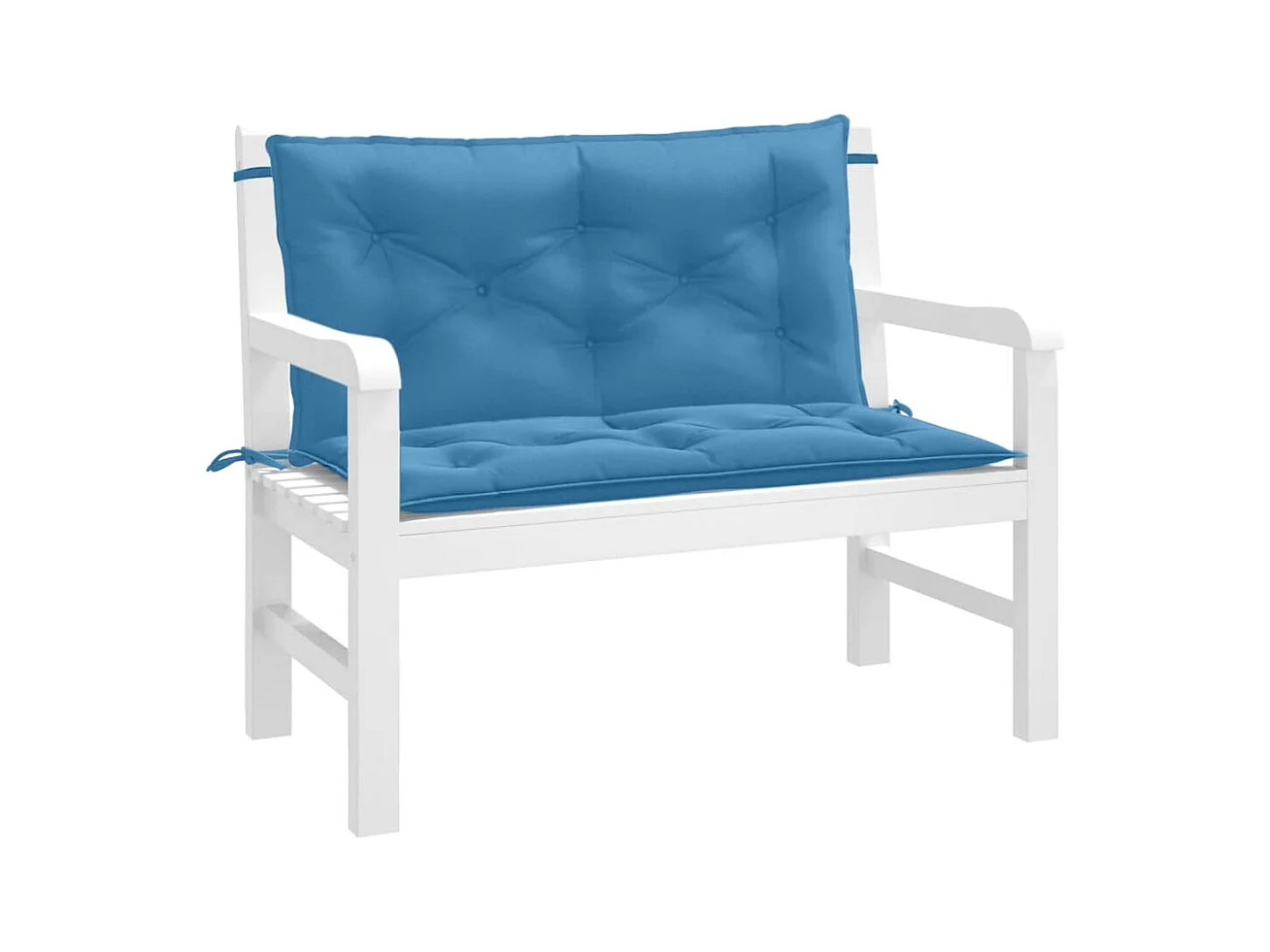 Coussins de banc de jardin lot de 2 bleu mélangé tissu