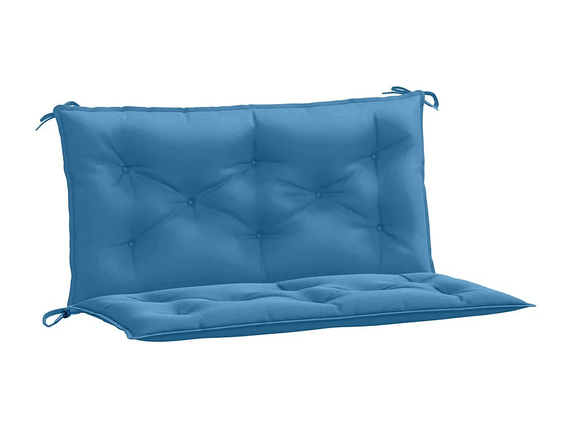 Cojines para banco jardín 2 uds tela azul melange 100x50x7 cm