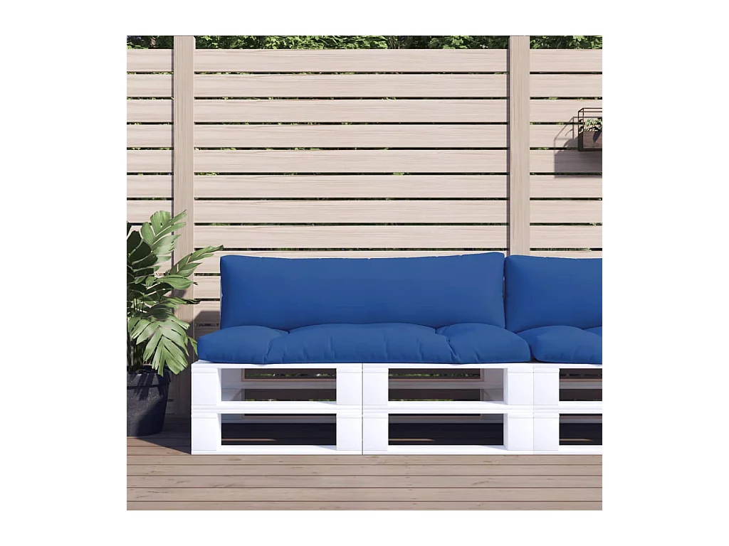 Coussins de palette lot de 2 bleu tissu