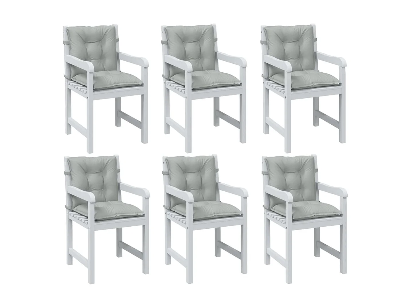 Almofadões lombares cadeiras 6pcs mesclado tecido cinza-claro