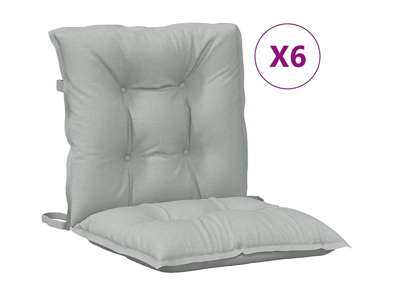 Almofadões lombares cadeiras 6pcs mesclado tecido cinza-claro