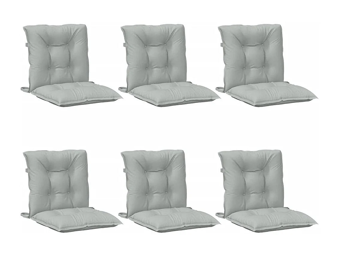 Almofadões lombares cadeiras 6pcs mesclado tecido cinza-claro