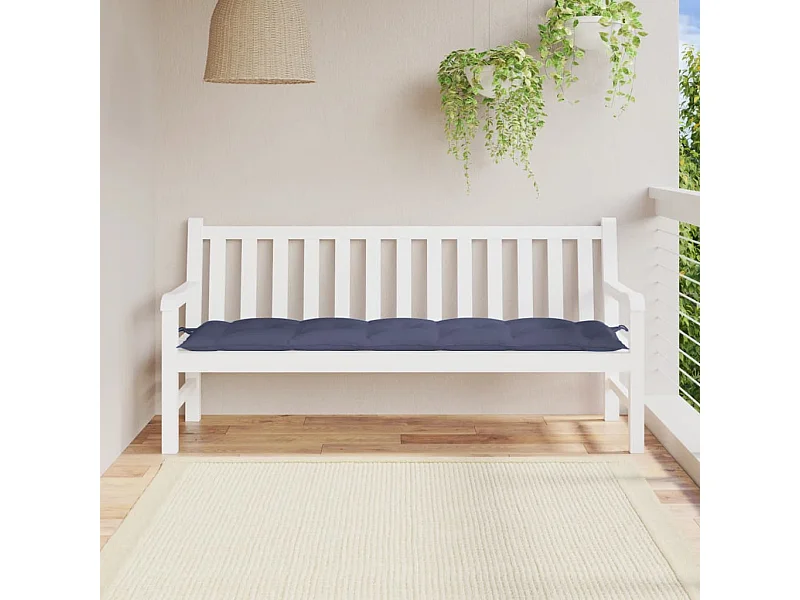 Cuscino Panca Giardino Blu Marino 180x50x7 cm in Tessuto Oxford