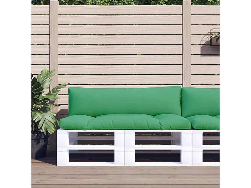 Coussins de palette lot de 2 vert tissu