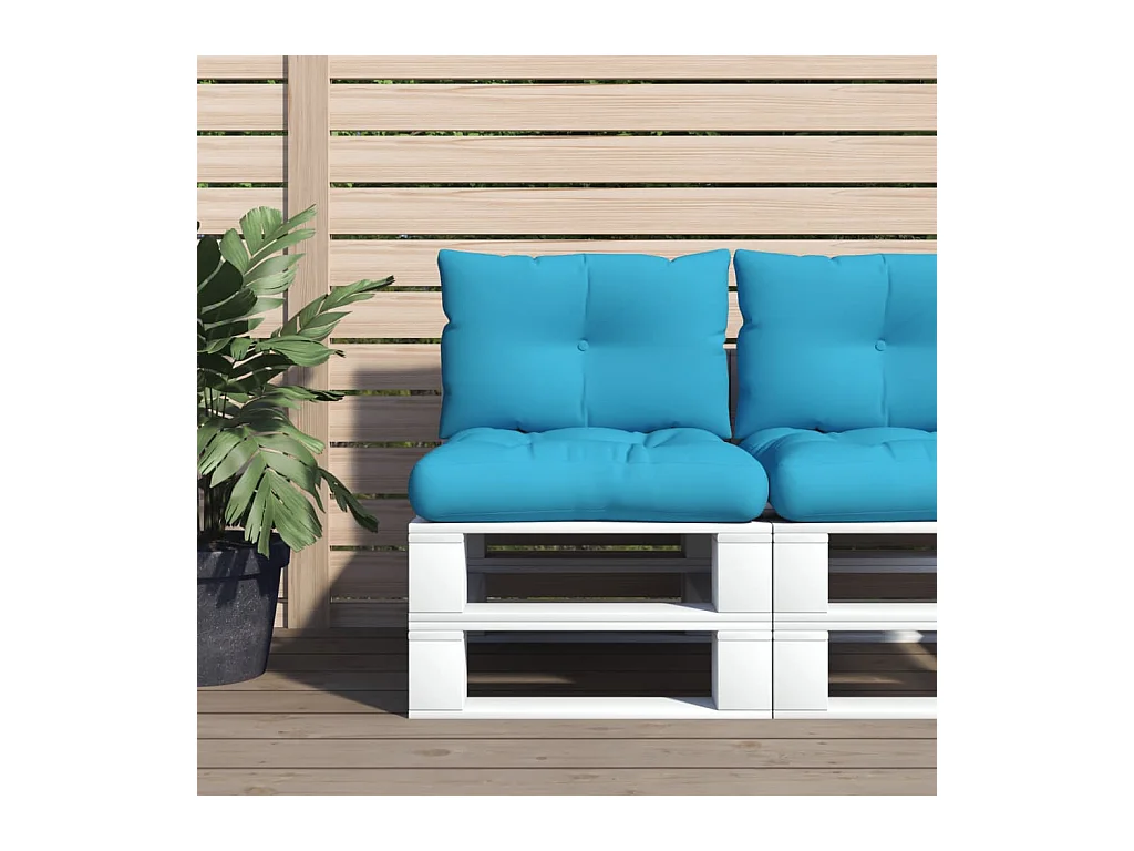 Coussins de palette lot de 2 bleu tissu