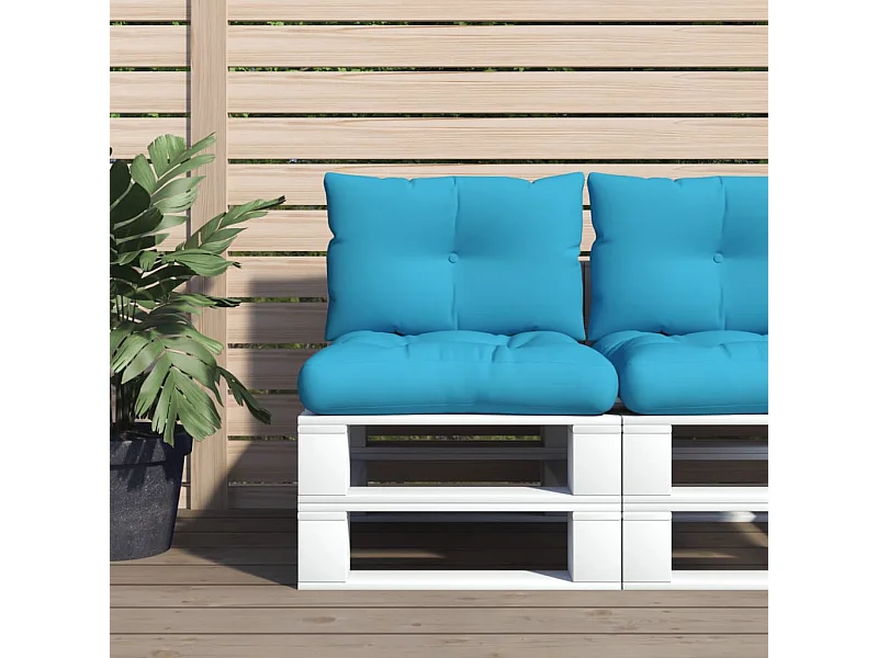 Coussins de palette lot de 2 bleu tissu