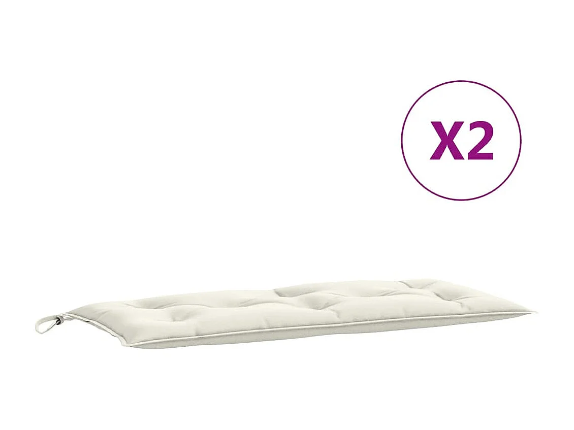Cuscini Panca Giardino 2pz Crema Mélange 100x50x7cm Tessuto