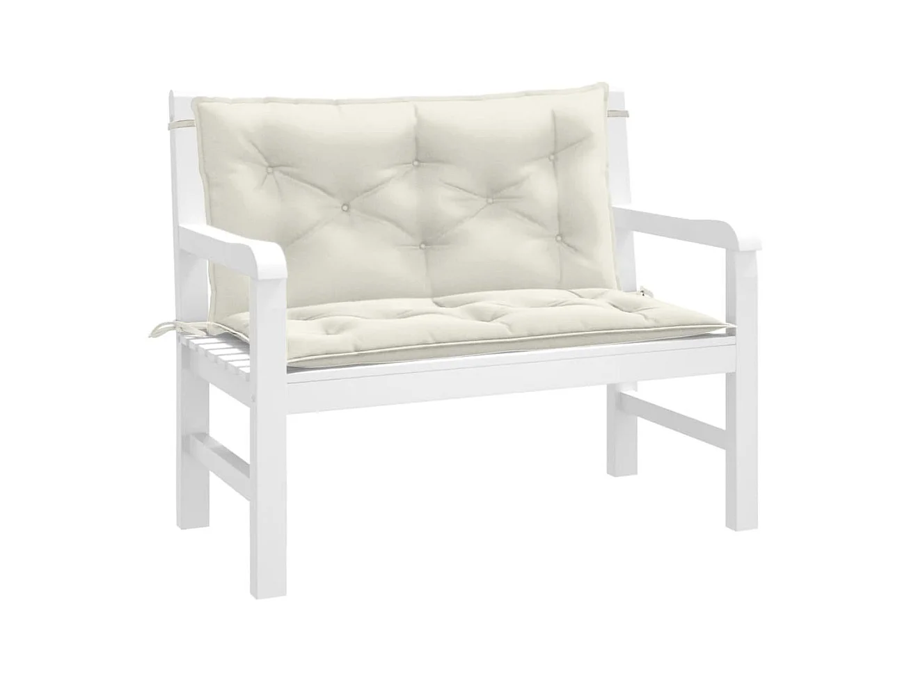 Gartenbank-Auflagen 2 Stk. Melange Creme 100x50x7 cm Stoff