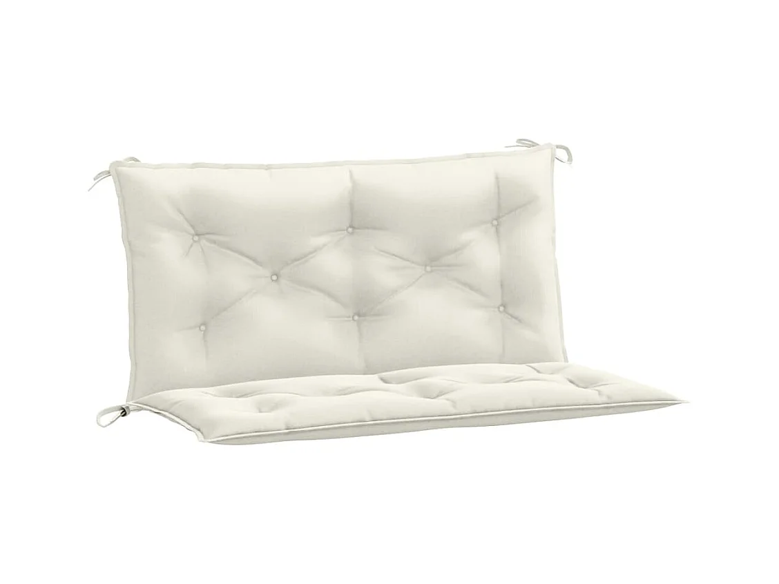 Almofadões banco jardim 2pcs 100x50x7cm mesclado tecido creme