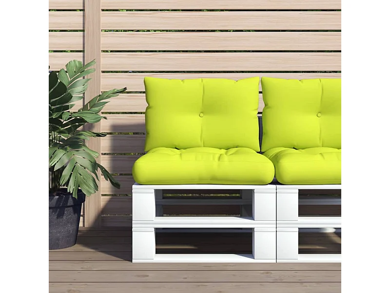 Coussins de palette lot de 2 vert vif tissu