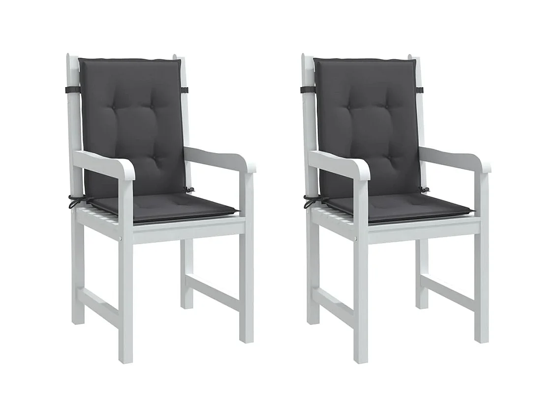 Coussins de chaise à dossier bas lot de 2 anthracite mélangé