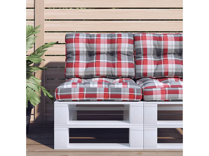 Palettenkissen Rot Karomuster 50x40x12 cm Stoff