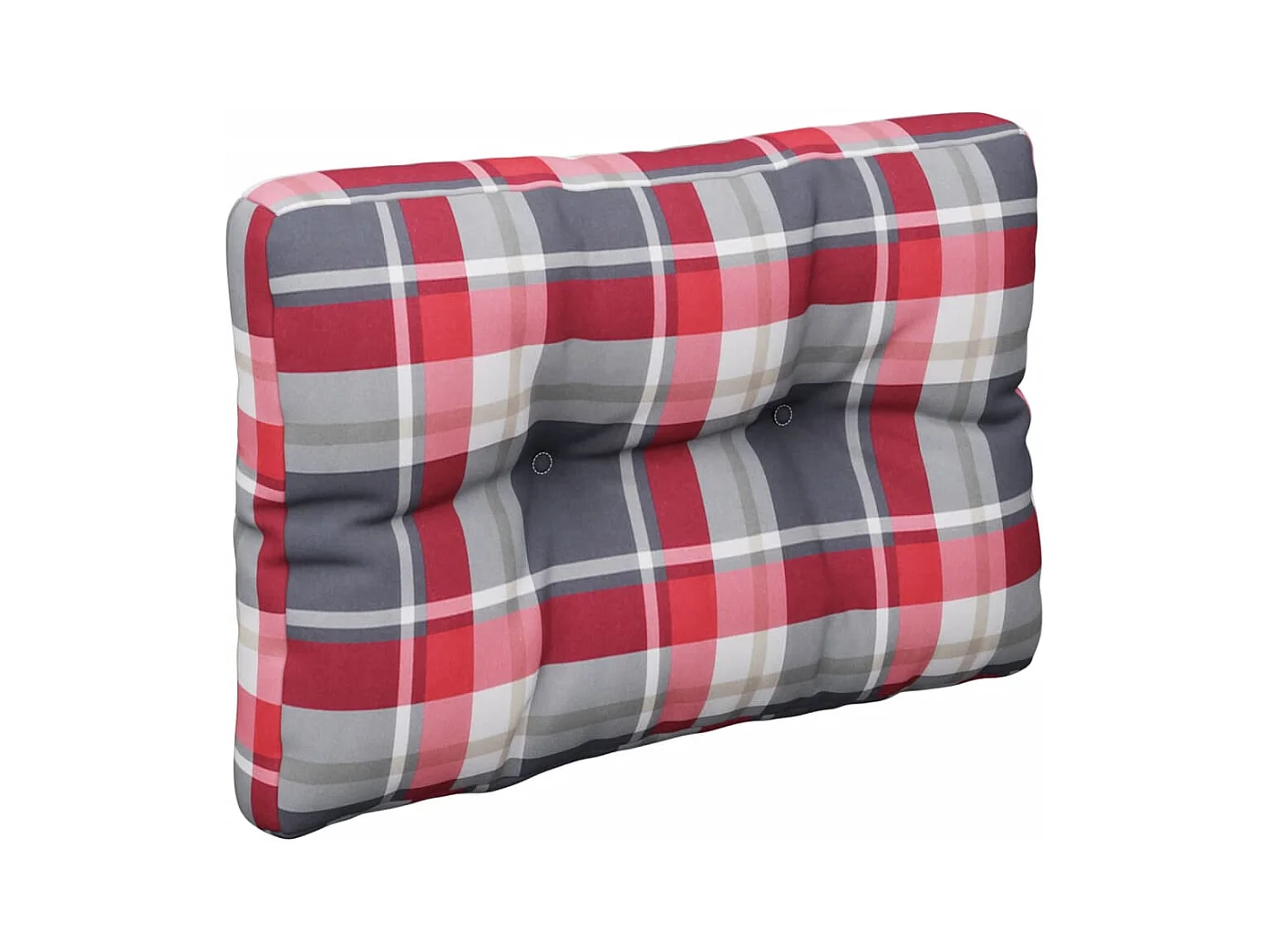 Coussin de palette motif à carreaux rouge 50x40x12 cm tissu