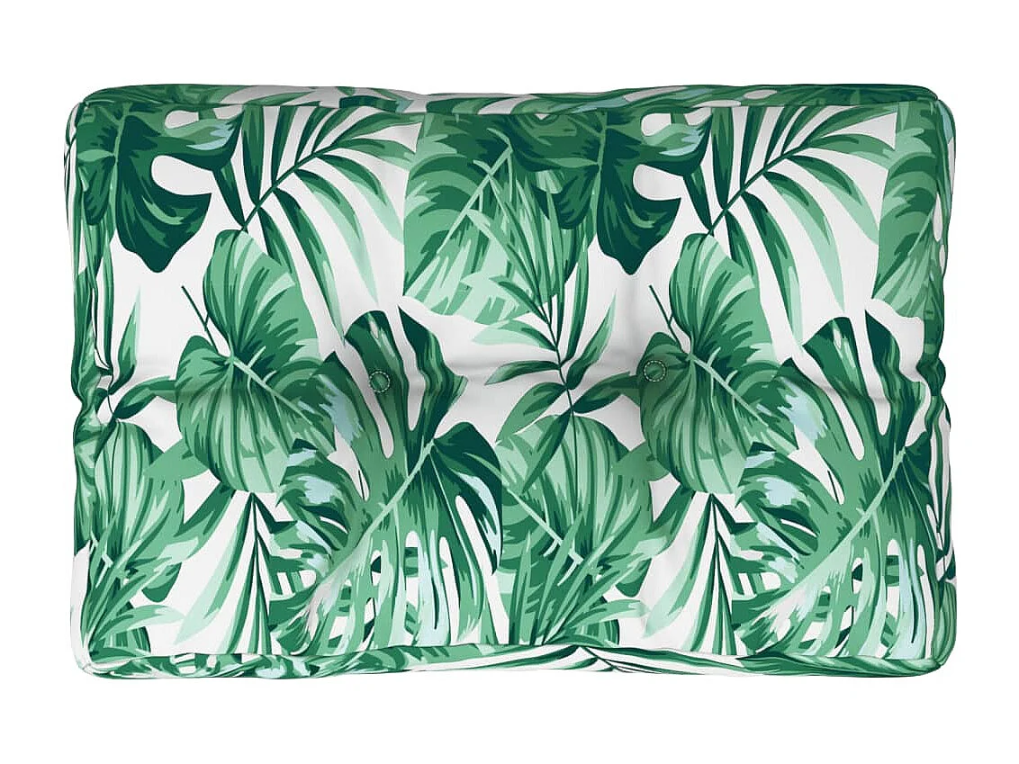 Cuscino per Pallet con Motivo a Foglie 60x40x12 cm in Tessuto