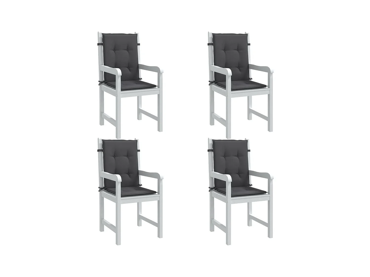 Coussins de chaise à dossier bas lot de 4 anthracite mélangé