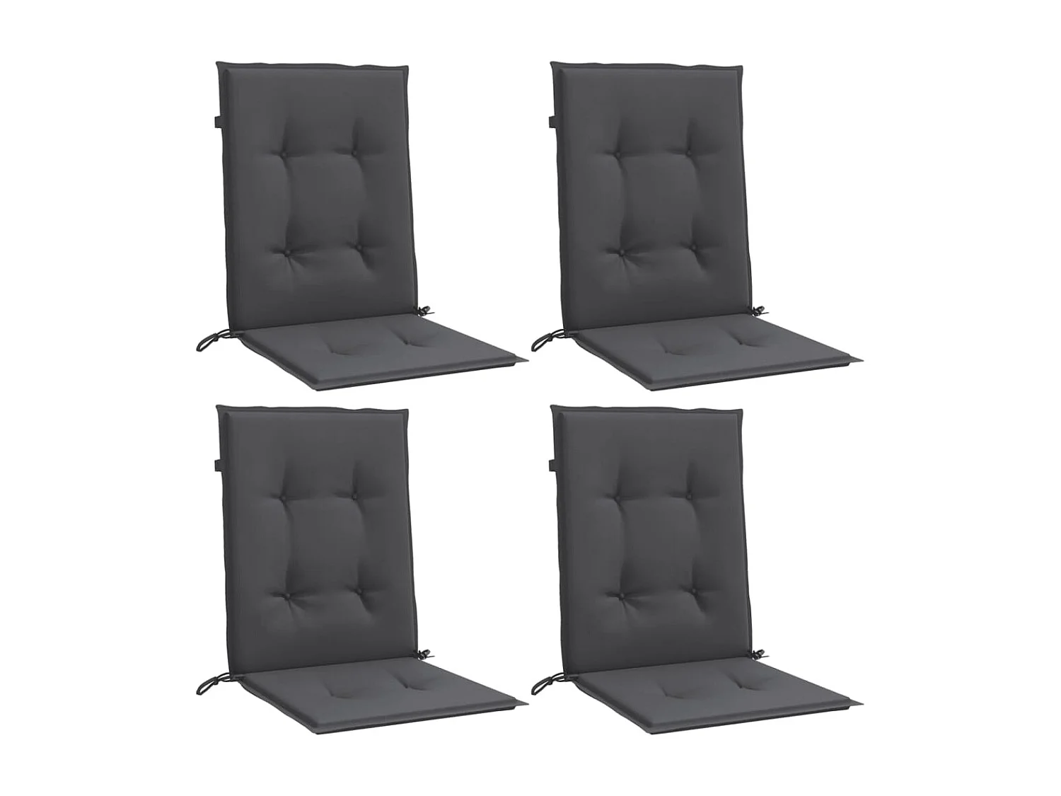 Coussins de chaise à dossier bas lot de 4 anthracite mélangé