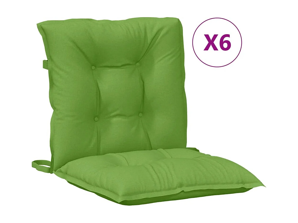 Cuscini Sedia Schiena Bassa 6 pz Verde Mélange 100x50x7 Tessuto
