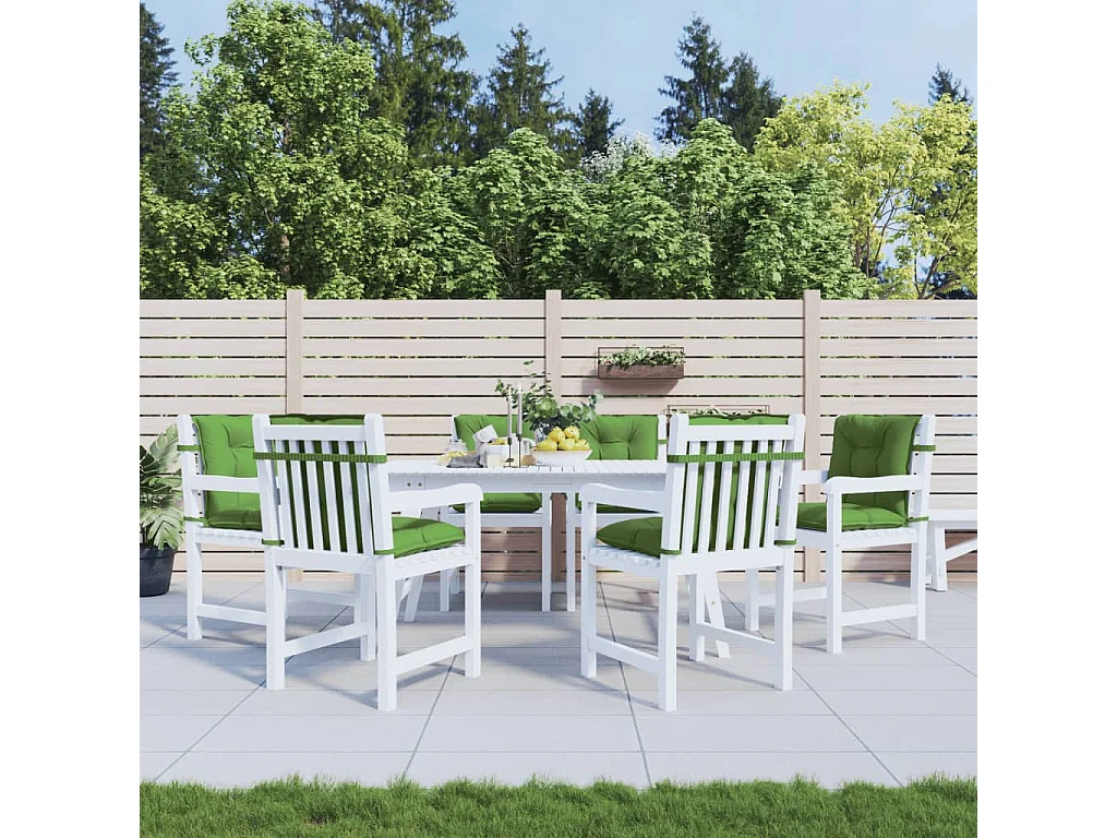 Cuscini Sedia Schiena Bassa 6 pz Verde Mélange 100x50x7 Tessuto