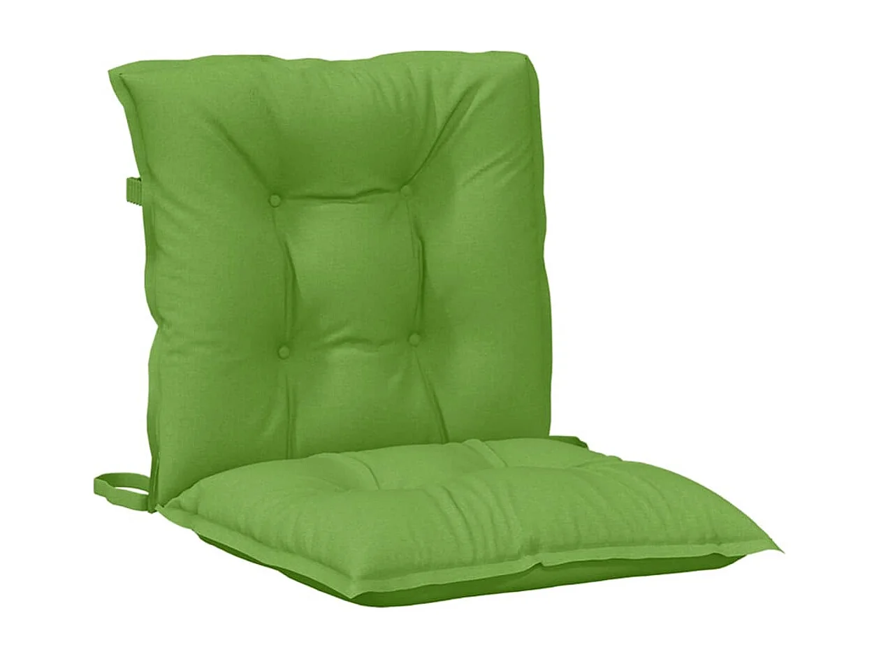 Cuscini Sedia Schiena Bassa 6 pz Verde Mélange 100x50x7 Tessuto
