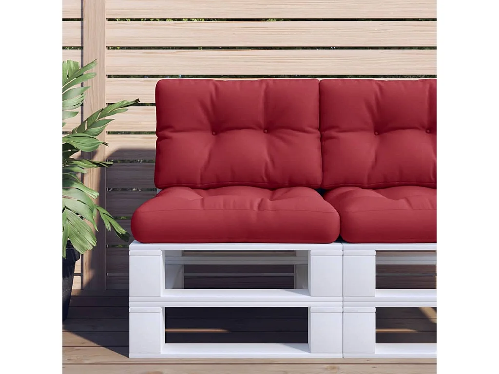 Palettenkissen 2-tlg. Weinrot Stoff