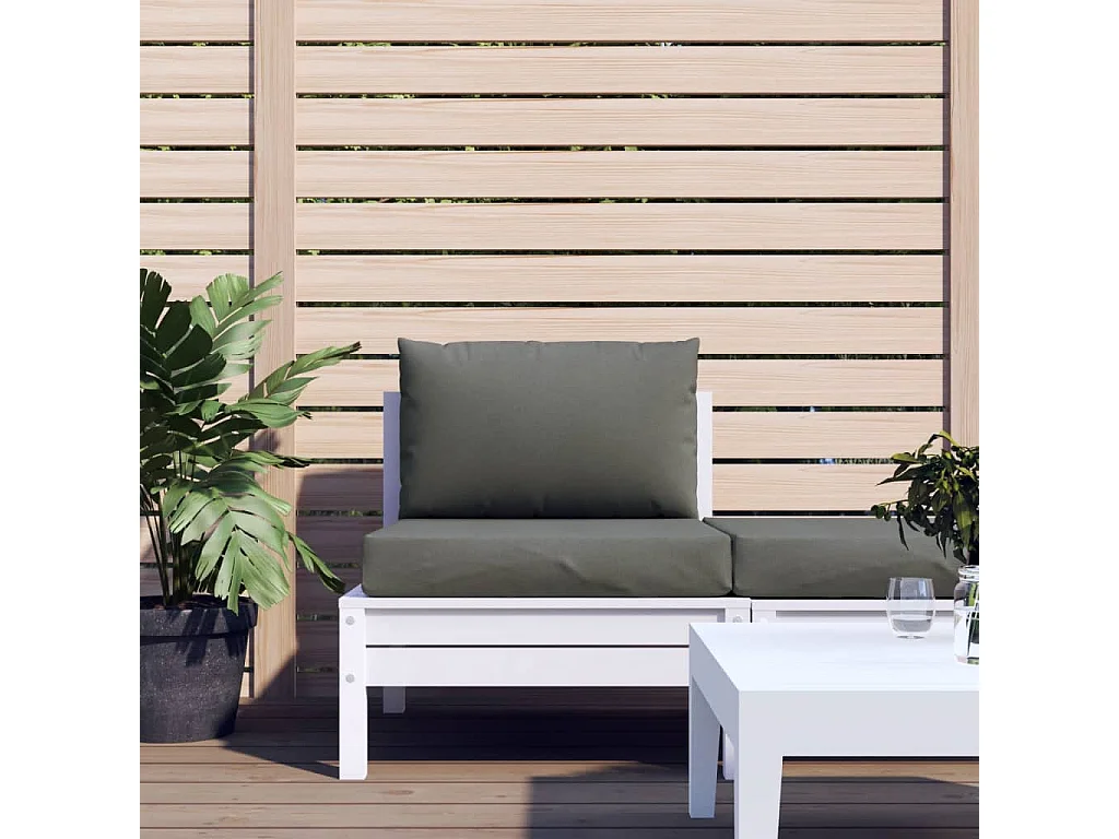 Coussins de palette lot de 2 gris foncé mélangé tissu