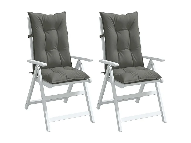 Coussins de chaise à dossier haut lot de 2 gris foncé mélangé