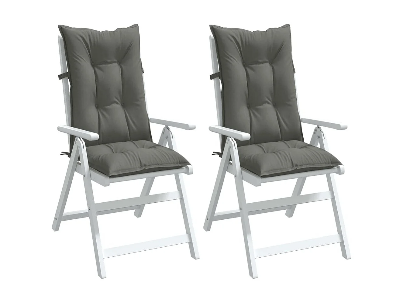 Coussins de chaise à dossier haut lot de 2 gris foncé mélangé
