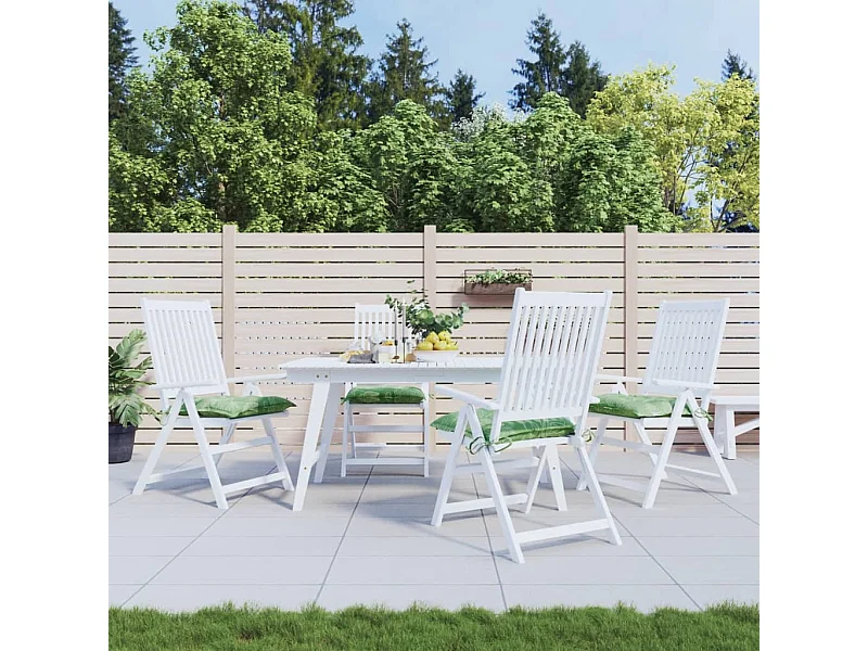 Stuhlkissen 4 Stk. Blattmuster 40x40x7 cm Stoff