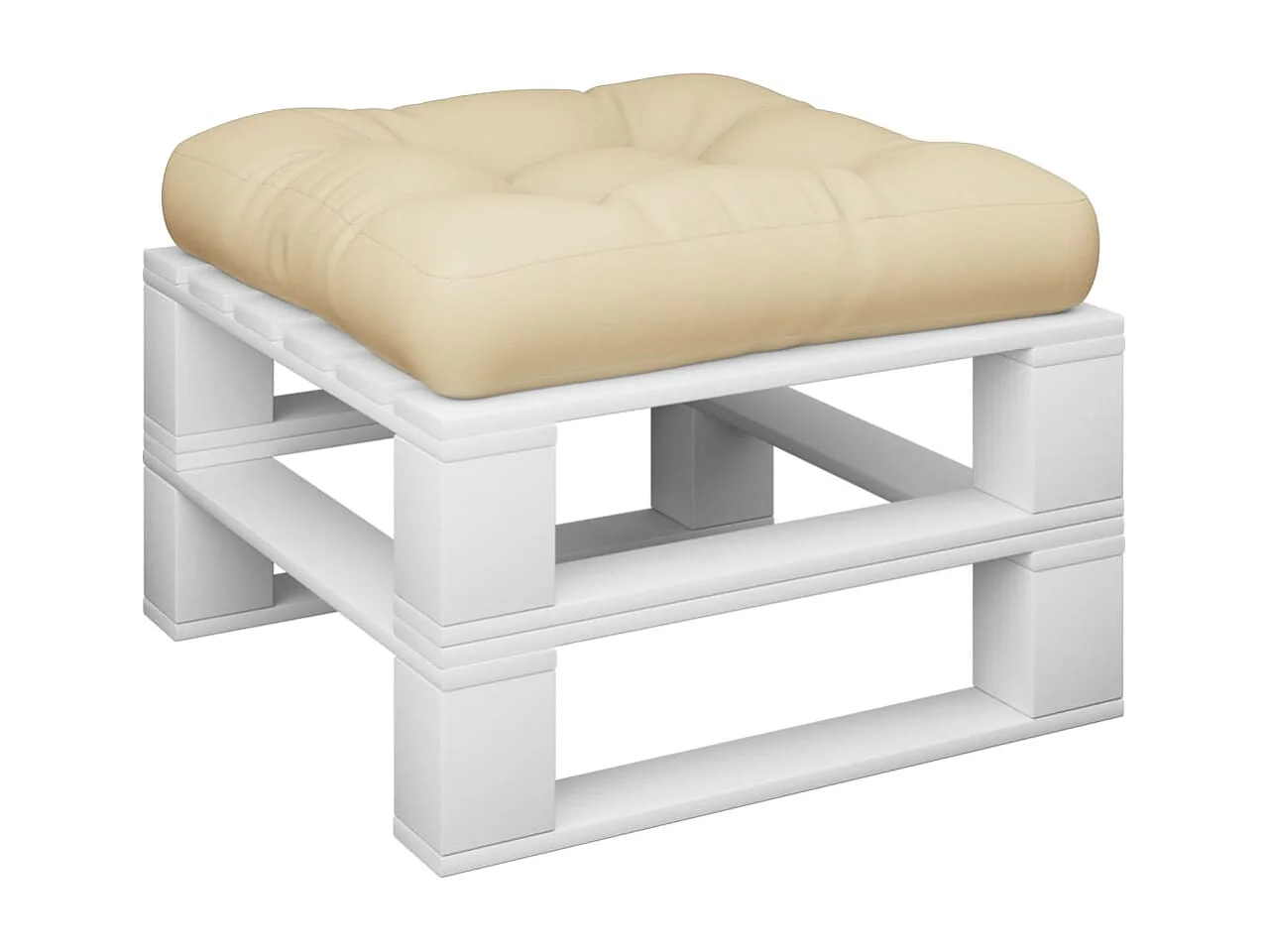 Coussin de palette beige 58x58x10 cm tissu