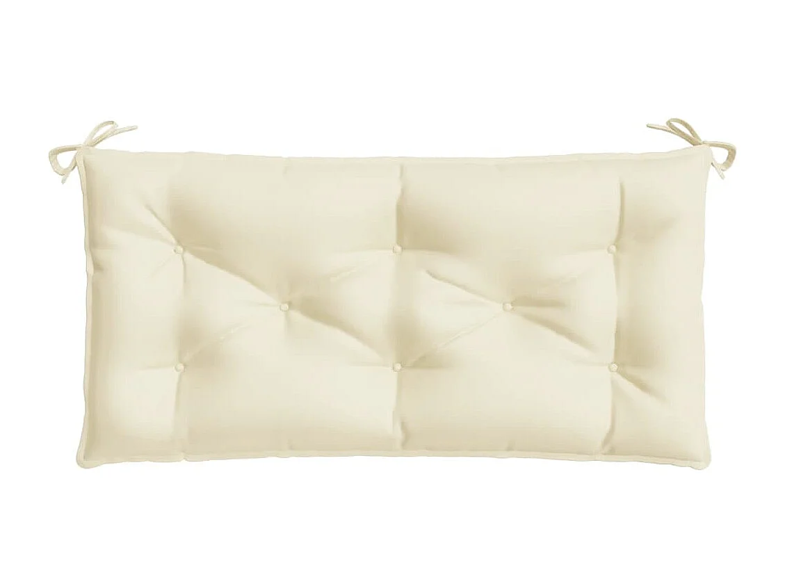 Coussin de banc de jardin blanc crème 110x50x7 cm tissu oxford