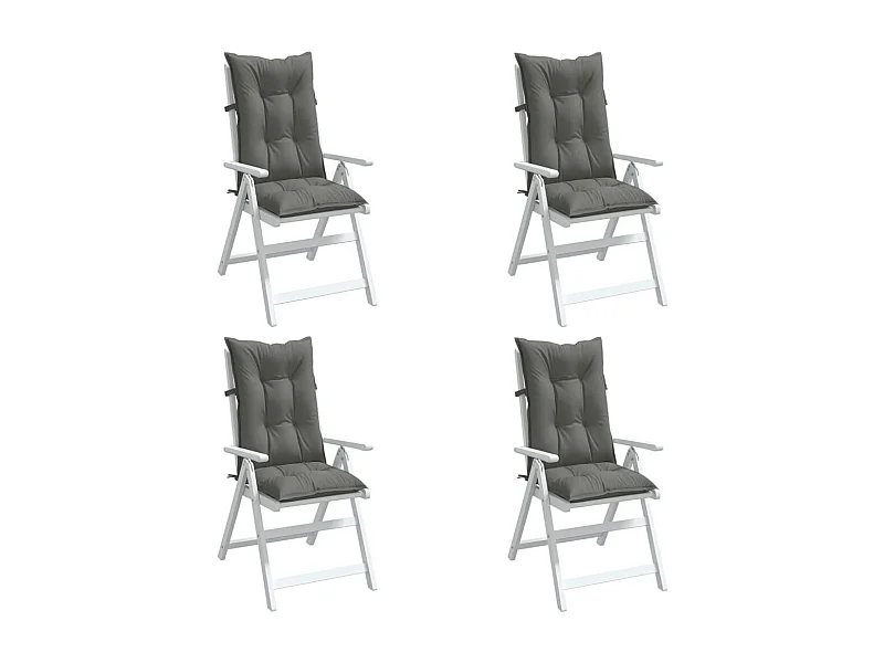 Coussins de chaise à dossier haut lot de 4 gris foncé mélangé