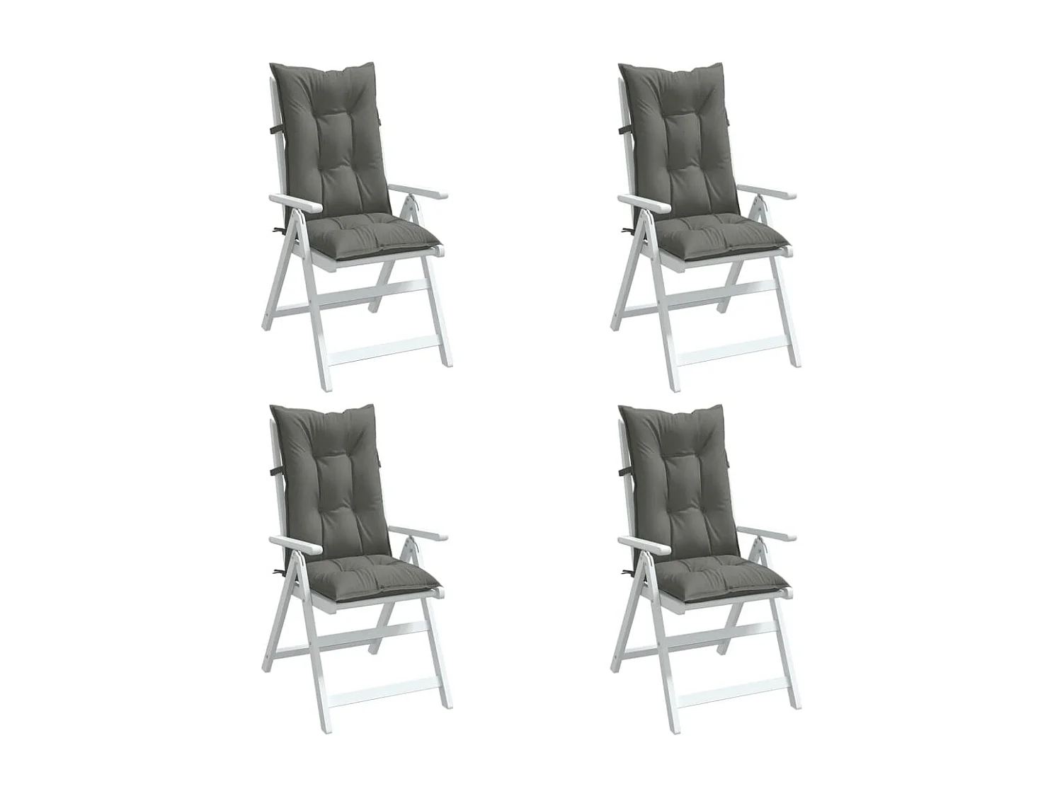 Coussins de chaise à dossier haut lot de 4 gris foncé mélangé