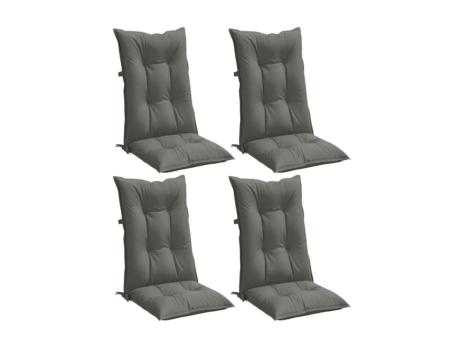 Coussins de chaise à dossier haut lot de 4 gris foncé mélangé