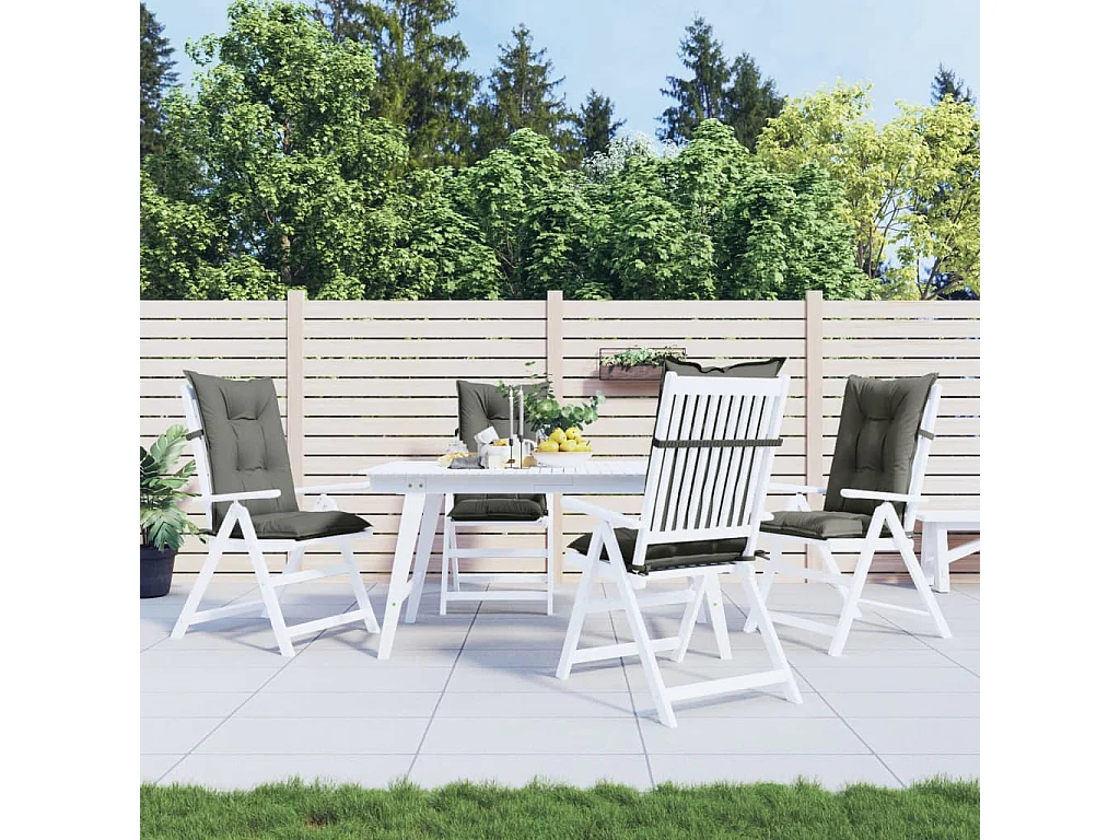 Coussins de chaise à dossier haut lot de 4 gris foncé mélangé