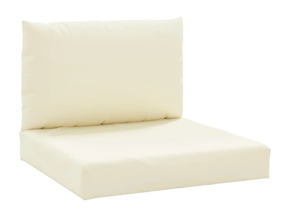 Cuscini per Pallet 2 pz Bianco Crema in Tessuto Oxford