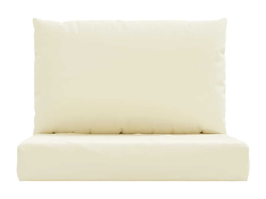 Palettenkissen 2-tlg. Cremeweiß Oxford-Gewebe