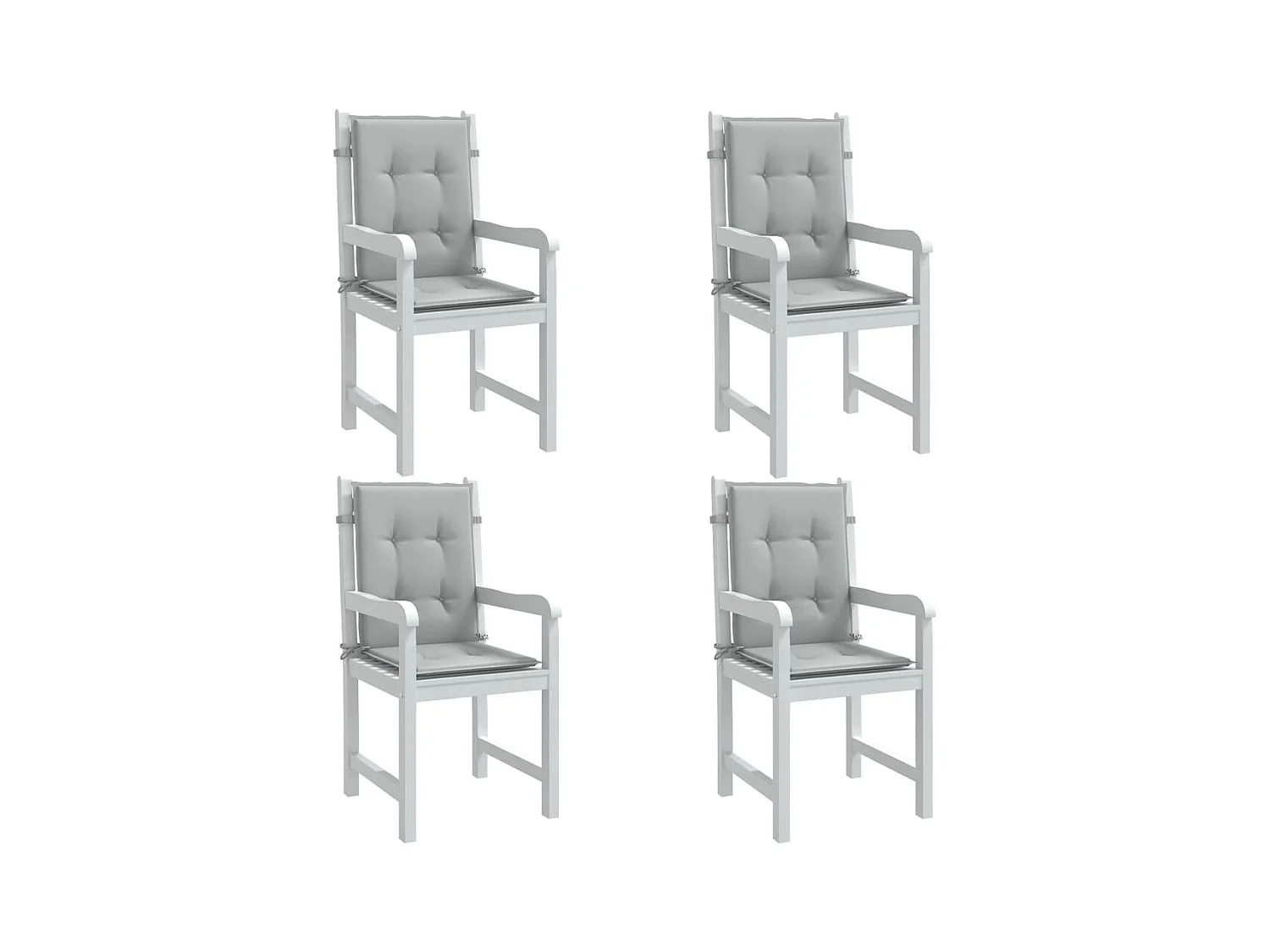 Niedriglehner-Auflagen 4 Stk. Melange Hellgrau 100x50x4cm Stoff