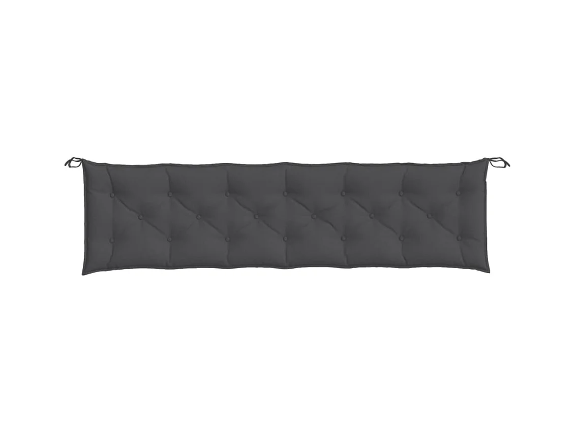 Coussin de banc de jardin anthracite mélangé 200x50x7 cm tissu