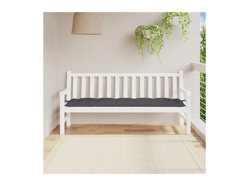 Coussin de banc de jardin anthracite 180x50x7 cm tissu oxford