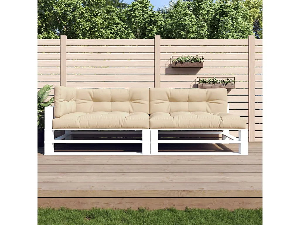 Palettenkissen 5-tlg. Beige Stoff