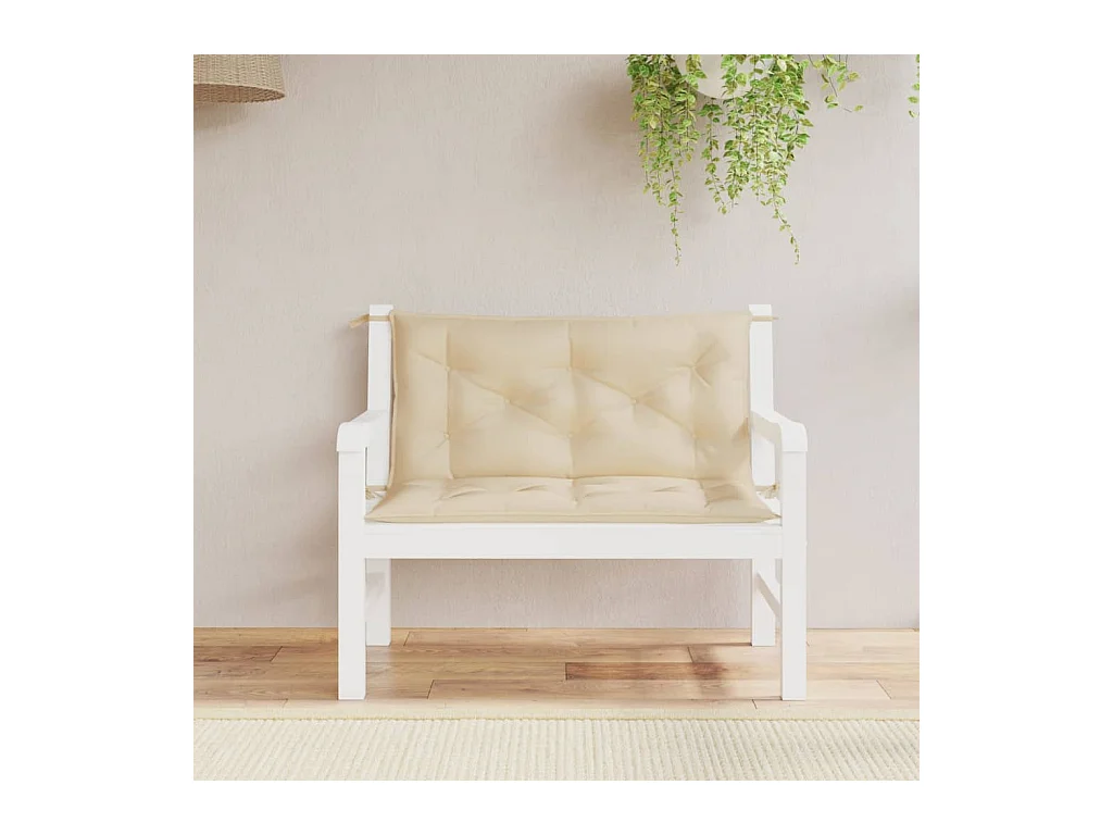 Coussins de banc jardin lot de 2 beige 100x50x7 cm tissu Oxford