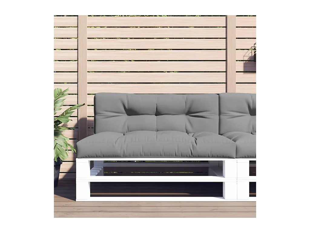 Cuscino per Pallet Grigio 120x40x12 cm in Tessuto