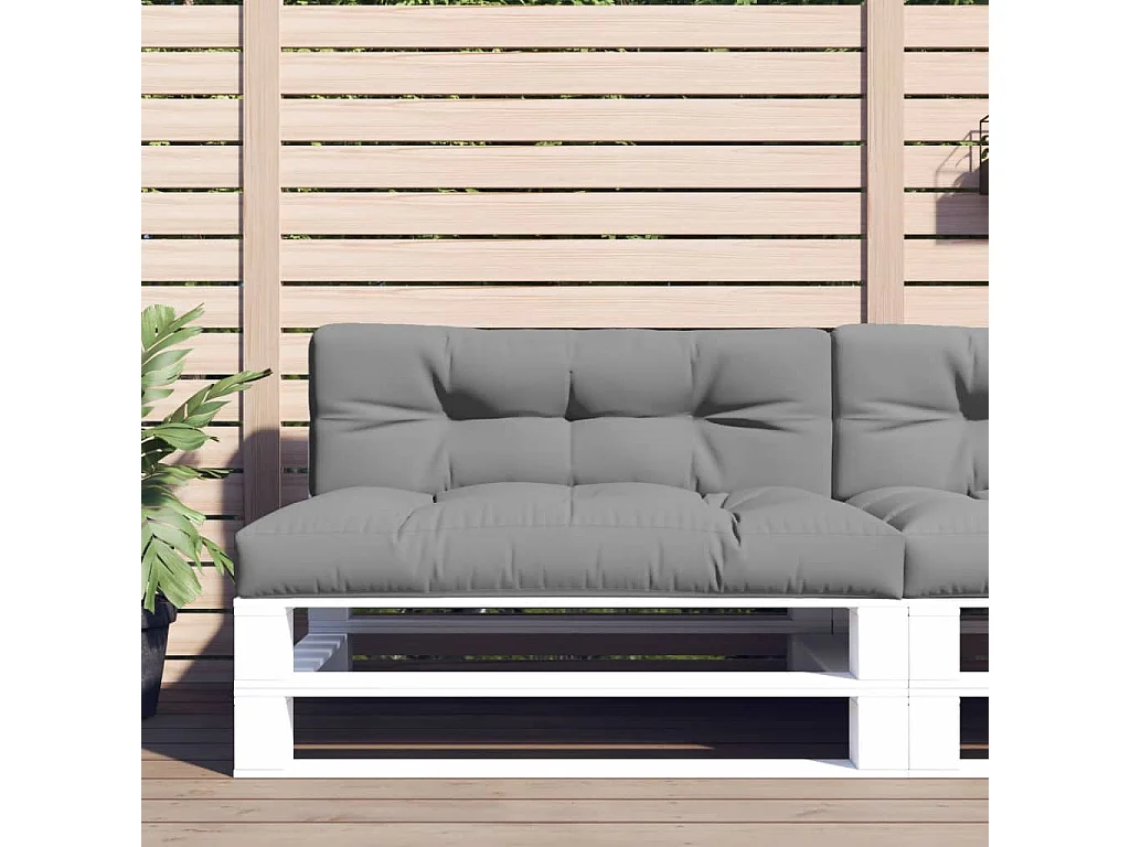 Palletkussen 120x40x12 cm stof grijs