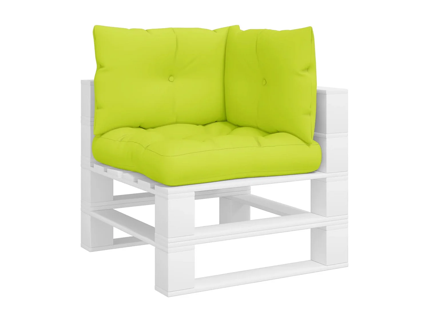 Coussins de palette lot de 3 vert vif tissu