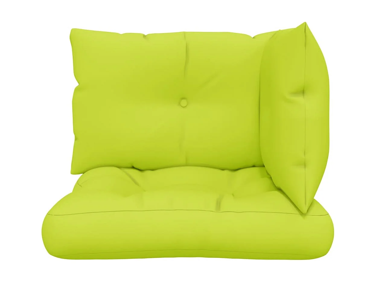 Coussins de palette lot de 3 vert vif tissu