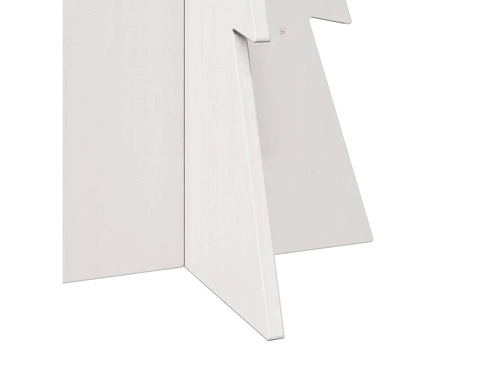 Arbre de Noël en bois pour décoration blanc 112 cm pin massif